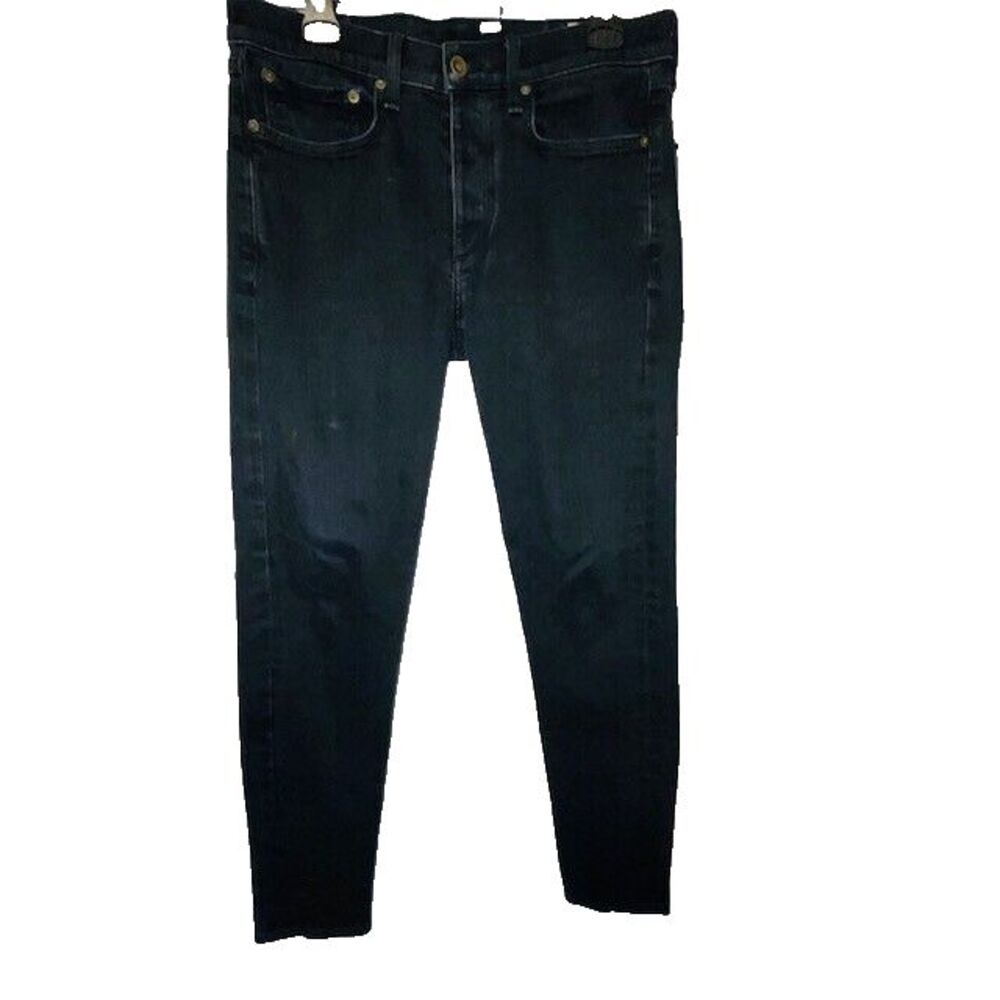 Rag & Bone Jeans Mens Black Fit 1 Extra Slim Straight Preppy Premium Denim 32x30